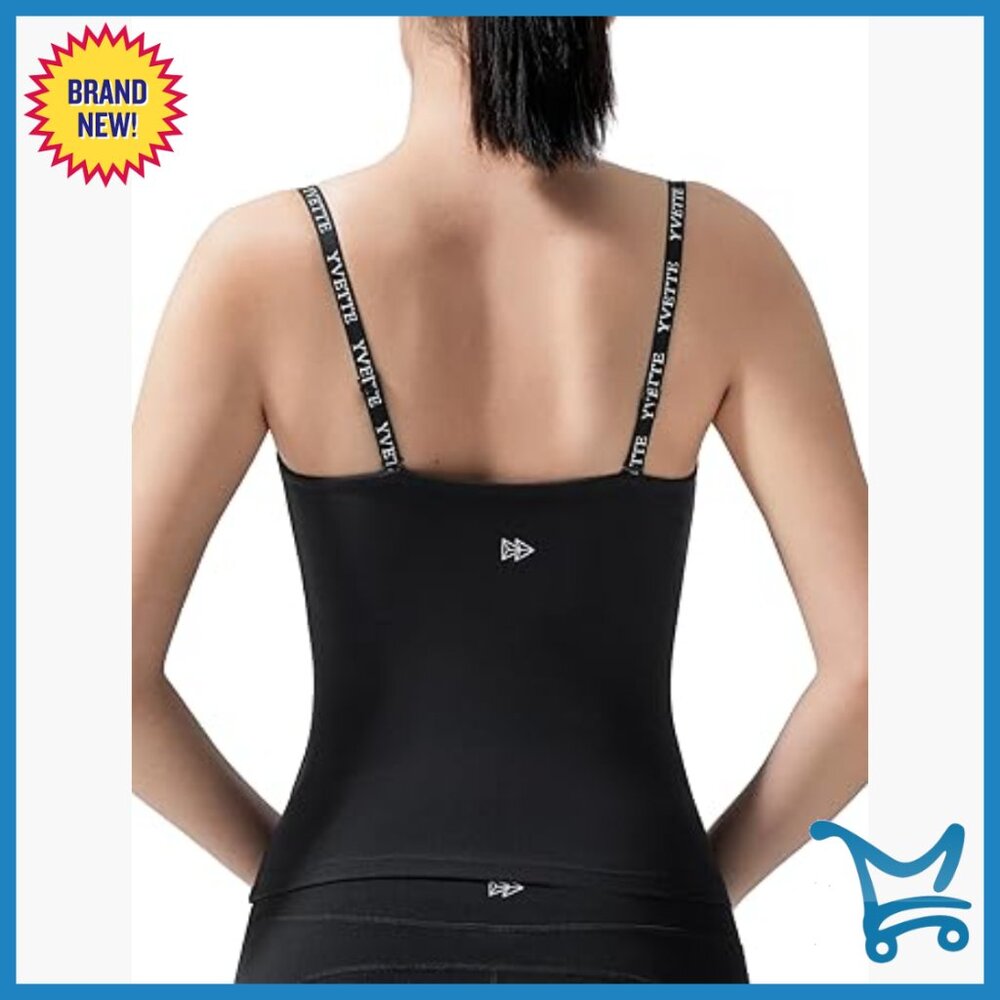 Adjustable Spaghetti Strap Tank Top with Padded Cups for Yoga and Daily Wear